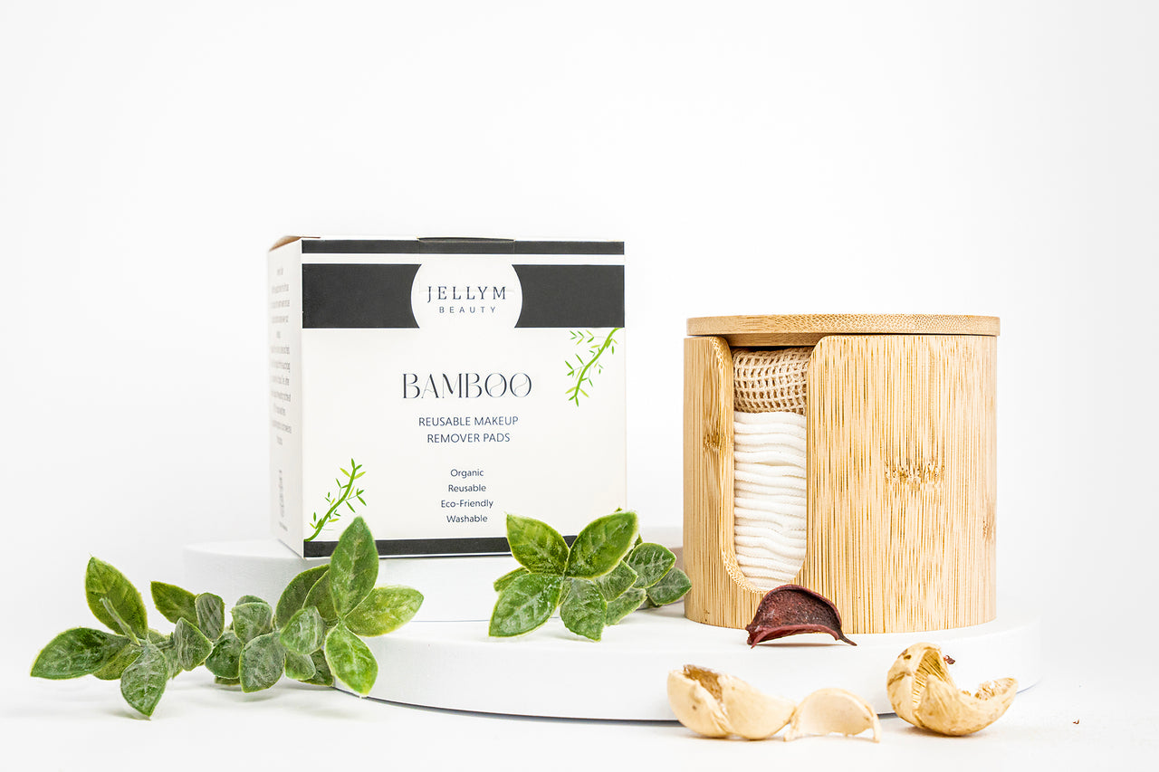 Jellym Beauty's Bamboo Cotton Pads. These eco-friendly, soft and durable pads are here to revolutionize your skincare routine.